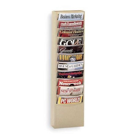 Literature Rack 11 Compartments, 13-1/8"W x 4"D Tan