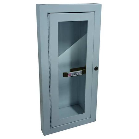 Fire Extinguisher Cabinet, Semi Recessed, 26 3/4 in Height, 10 lb