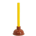 Forced Cup Toilet Plunger, Durable Rubber, 4 in Cup Dia, 8 in Wood Handle