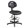 Polyurethane Task Chair, 21" to 31", No Arms, Black