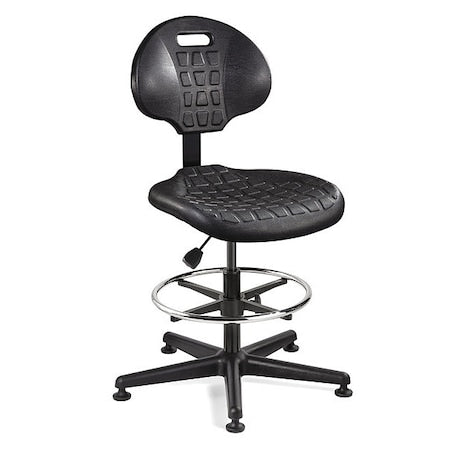 Polyurethane Task Chair, 21" to 31", No Arms, Black