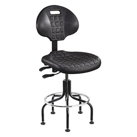Polyurethane Task Chair, 24" to 29", No Arms, Black