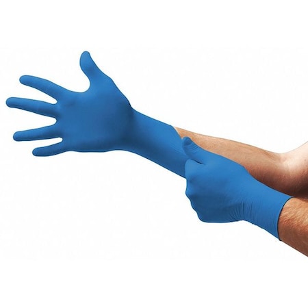 TouchNTuff 92-675, Disposable Nitrile Gloves, Textured Fingertips, 4.3mil Palm, Powder-Free, M, PK100