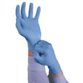 TouchNTuff 92-575, Nitrile Disposable Gloves, 4.3 mil Palm, Food Grade, Powdered, M, 100 PK, Blue