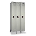 Antimicrobial Wardrobe Locker, 45 in W, 18 in D, 78 in H, (1) Tier, (3) Wide, Light Gray