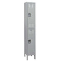 Antimicrobial Wardrobe Locker, 15 in W, 18 in D, 78 in H, (1) Wide, (2) Tier, Light Gray