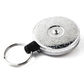 Key Reel, Silver, Kevlar Cord, Silver Texture