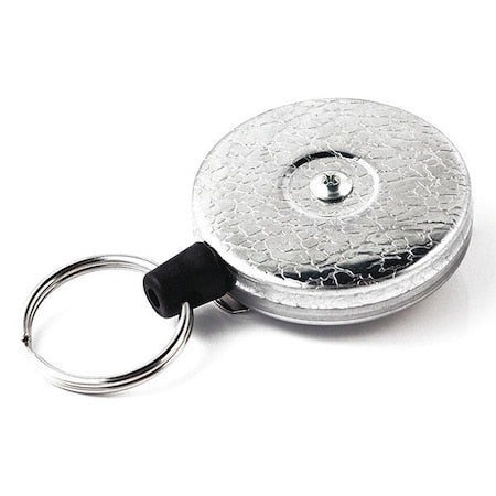 Key Reel, Silver, Kevlar Cord, Silver Texture