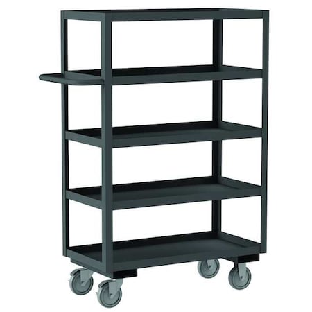 Utility Cart with Lipped Metal Shelves, Steel, 1, 200 lb Load Capacity, 5 Shelves, 42 1/4 in L