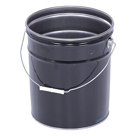 5 gal Pail W/ Lining, Steel, Black