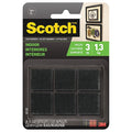 Reclosable Fastener Shape, Square, Acrylic Adhesive, 7/8 in, 7/8 in W, Black, 24 PK
