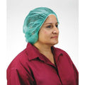 Bouffant Cap, Polypropylene, 21 in Dia., Green, M, 100 PK