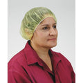 Bouffant Cap, Polypropylene, 24 in Dia., Yellow, L, 100 PK