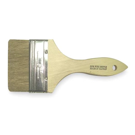 4" Chip Soft, China Hair Bristle, Paint Brush, Unfinished Wood Handle, 12 PK