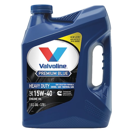 Diesel Engine Oil, Jug, 1 gal, Conventional, Diesel Engines, 15W-40, API/SAE, Amber