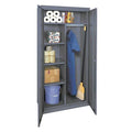 Combo Wardrobe Storage Cabinet, 72 in H, 36 in W, 18 in D, Swing, Keyed, Gray, 5 Shelves, 0 Drawers