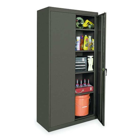 Shelving Storage Cabinet, 78 in H, 36 in W, 24 in D, Swing, Keyed, Gray, 4 Shelves, 0 Drawers