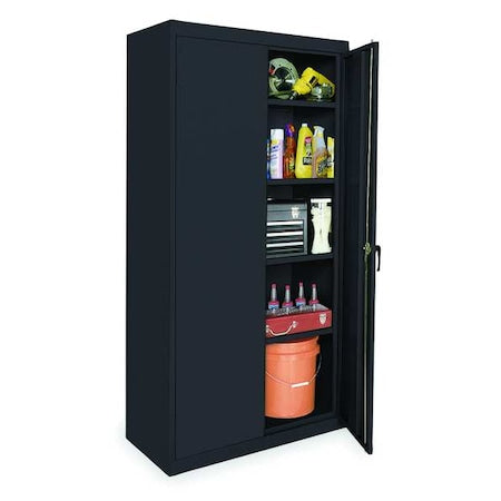 Stationary Storage Cabinet, 36 in W x 18 in D x 72 in H, Steel, 4 Shelves