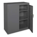 Shelving Storage Cabinet, 42 in H, 36 in W, 18 in D, Swing, Keyed, Gray, 2 Shelves, 0 Drawers
