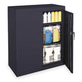 Shelving Storage Cabinet, 42 in H, 36 in W, 18 in D, Swing, Keyed, Black, 2 Shelves, 0 Drawers