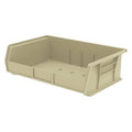 Hang & Stack Storage Bin, Plastic, Beige, 5 in H, 16 1/2 in W, 10 7/8 in L