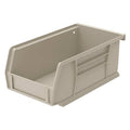 Hang & Stack Storage Bin, Plastic, Beige, 3 in H, 4 1/8 in W, 7 3/8 in L
