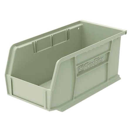 Hang & Stack Storage Bin, Plastic, Stone, 5 in H, 5 1/2 in W, 14 3/4 in L