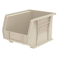 Hang & Stack Storage Bin, Plastic, Beige, 7 in H, 8 1/4 in W, 10 3/4 in L