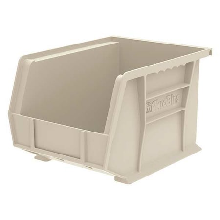 Hang & Stack Storage Bin, Plastic, Beige, 7 in H, 8 1/4 in W, 10 3/4 in L