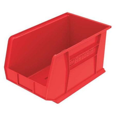 Hang & Stack Storage Bin, Plastic, Red, 10 in H, 11 in W, 18 in L
