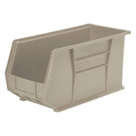 Hang & Stack Storage Bin, Plastic, Beige, 9 in H, 8 1/4 in W, 18 in L