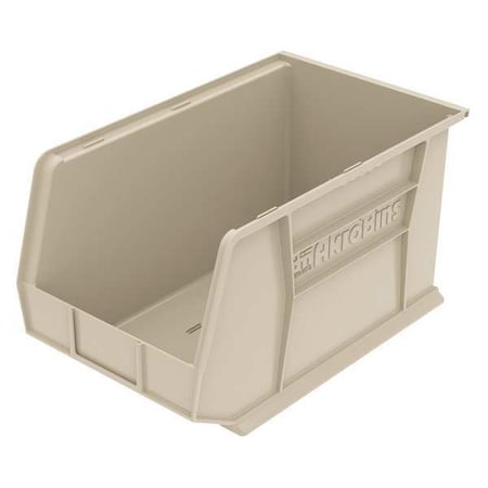 Hang & Stack Storage Bin, Plastic, Beige, 10 in H, 11 in W, 18 in L