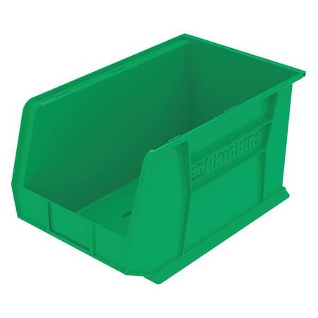 Hang & Stack Storage Bin, Plastic, Green, 10 in H, 11 in W, 18 in L