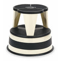 Round Office Stool, 2 Steps, 350 lb Load Capacity, 14 1/2 in Overall Height, Steel, Silvertone