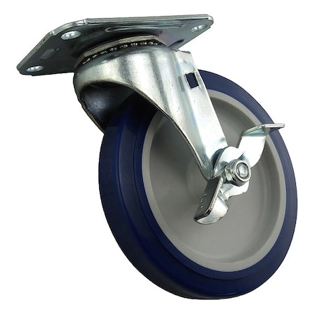 Swivel Plat Castr, Polyurthan, 5 in, 145 lb