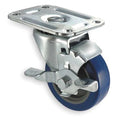 Swivel Plate Caster, Poly, 5 in., 125 lb.
