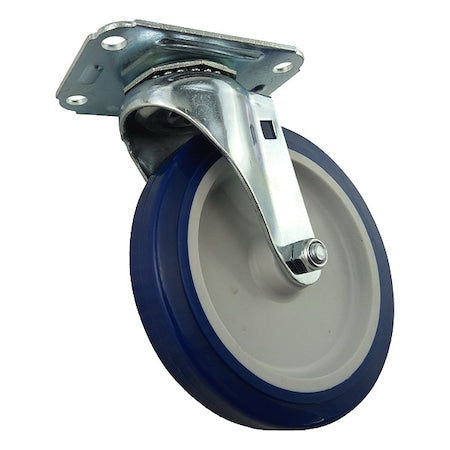 Swivel Plate Caster, Poly, 5 in., 145 lb., D