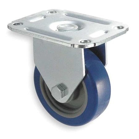 Rigid Plate Caster, Poly, 5 in., 145 lb.