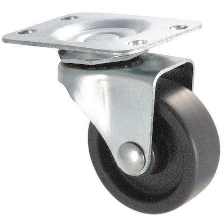 Swivel Plate Caster, Poly, 4 in., 140 lb, D