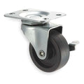 Swivel Plate Caster, Poly, 2 in., 100 lb.