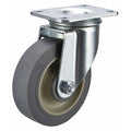 Swivel Plate Caster, Rubber, 3-1/2 in, 250 lb, C