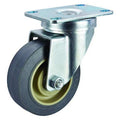 Swivel Plate Caster, Rubber, 3-1/2 in, 250 lb, Gry