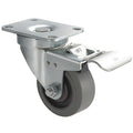 Swivel Plate Castr, Rubbr, 3 in, 200 lb, Gry