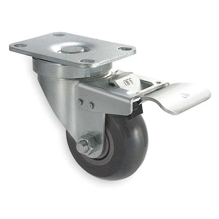 Swivel Plate Caster, Poly, 4 in., 350 lb., C