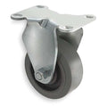 Rigid Plate Caster, Rubber, 5 in., 325 lb, C