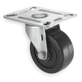 Swivel Plate Caster, Rubber, 3 in., 125 lb.