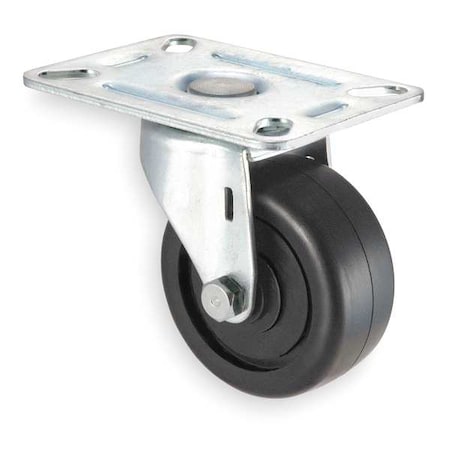Swivel NSF-Listed Plate Caster, Polyolfin, 2-1/2 in, 175 lb