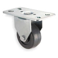 Rigid Plate Caster, Rubber, 3 in., 125 lb.