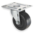 Swivel NSF-Listed Plate Castr, Rubbr, 3 in, 210 lb, Blk