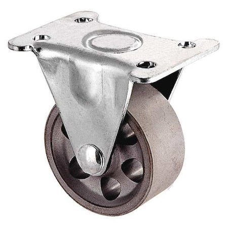 Rigid Plate Caster, Cast Iron, 2 in, 125 lb